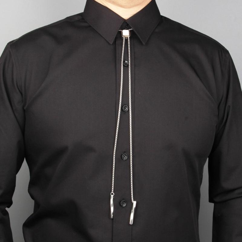 Bolo Tie for Male Western Cowboy Necktie with Small Cube Pendant Decorative