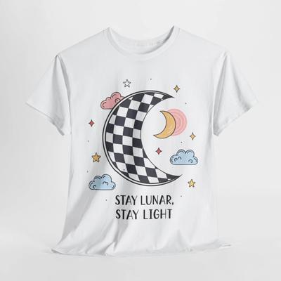 Stay Lunar Graphic Tee – Cotton Unisex Shirt with Moon & Celestial Vibes