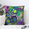 Retro 80s 90s Square Pillow Case Cushions for Sofa Graffiti Music Vintage Pillowcase