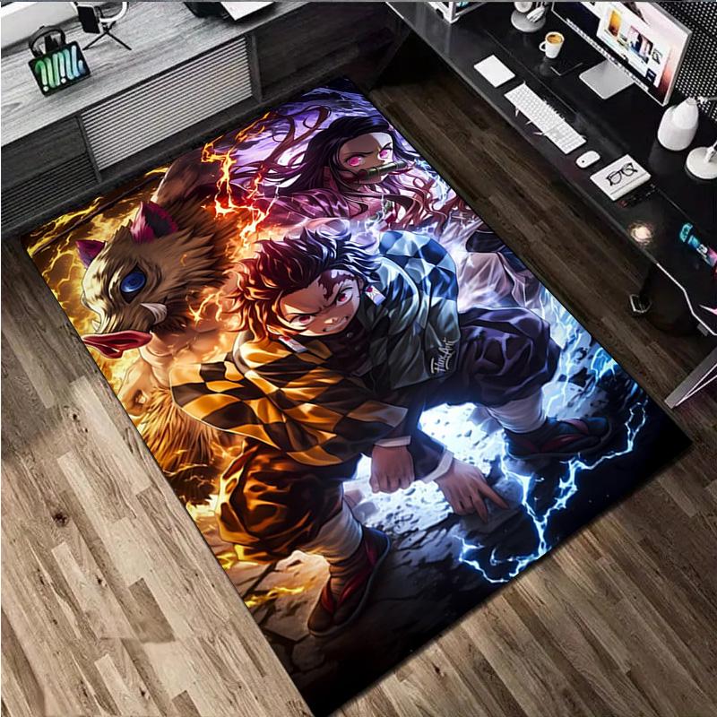 Powerful Anime Characters Home Carpet Office Decorative Carpet For Living Room Bedroom Door Mat Floor Rug Computer Chair Area Rug