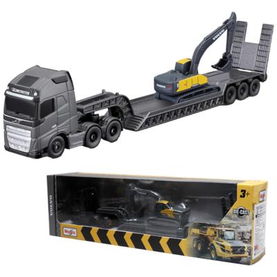 Maisto Volvo Heavy Duty Construction Trailer & Excavator Toy Set