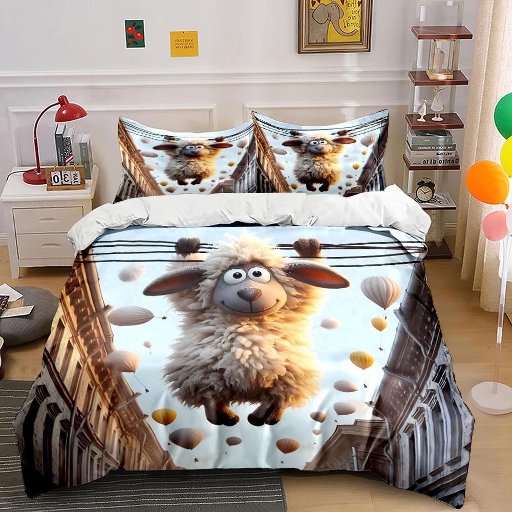 Fluffy sheep adventure dream Bedding sets Duvet covers Pillowcases(1* Duvet Cover 2* Pillowcases without duvet insert)