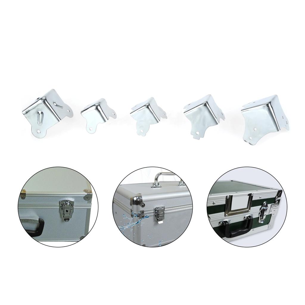 4Pcs Metal Luggage Air Box Aviation Corners Brackets Toolbox Wooden Jewelry Box Iron Angle Brace Corner Edge Protectors Covers