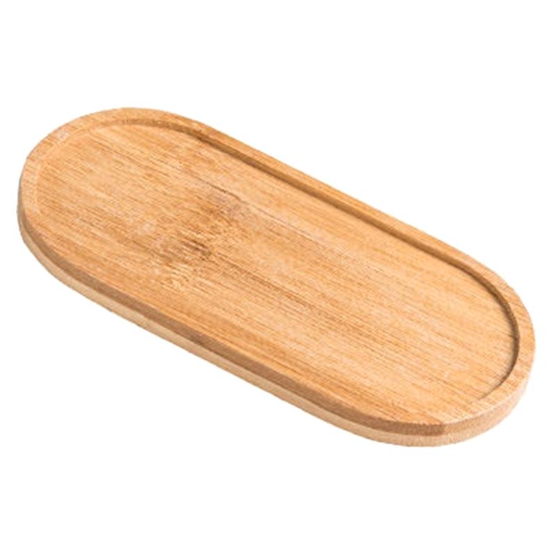Bambus Holz Servierplatte Ovales Bambus Serviertablett Blumenpflanze Sukkulenten Tablett für Dessert Keks Abtropfschale