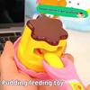 Pretend Play Pudding Feeding Toy Set with Magic Spoon Simulation Food Kitchen Toys for Kids Interactive Role Play Gift for Girls