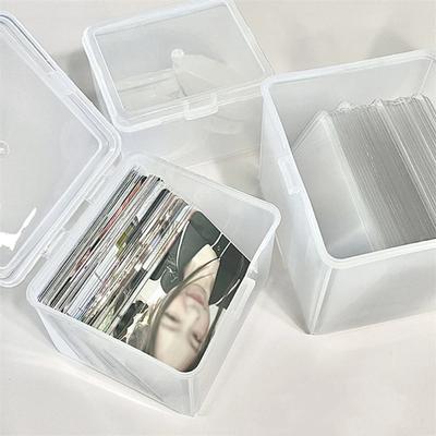 New Large Capacity Storage Box Transparent PP Cards Box Dust-proof Desktop Organizer Stickers Pencil
