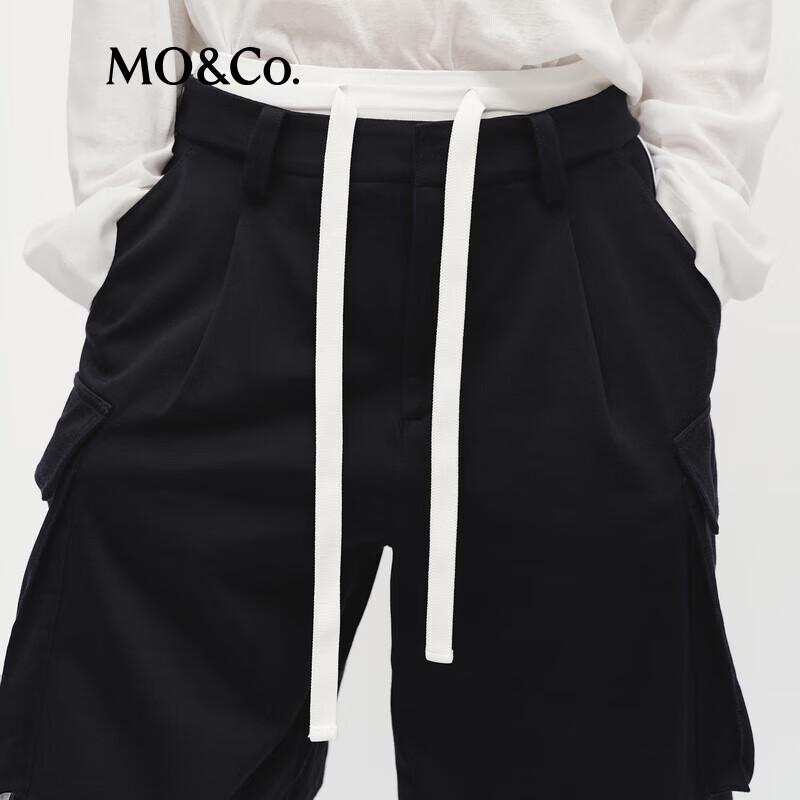 MO&Co. Women's High-Waist Color Block Sporty Utility Shorts