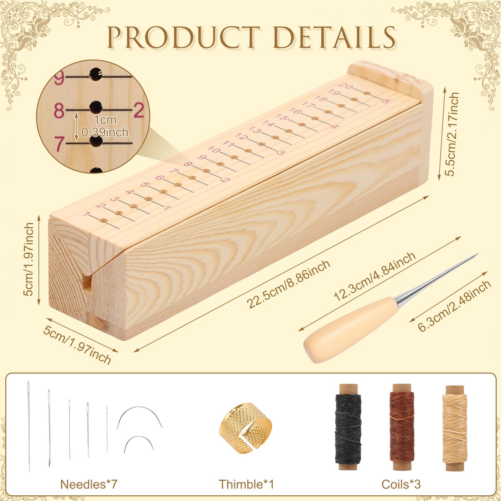 Wood Bookbinding Punching Cradle Portable Book Binding Cradle with Awl Bookbinding Tools Hand Account Binding Kit for DIY Crafts