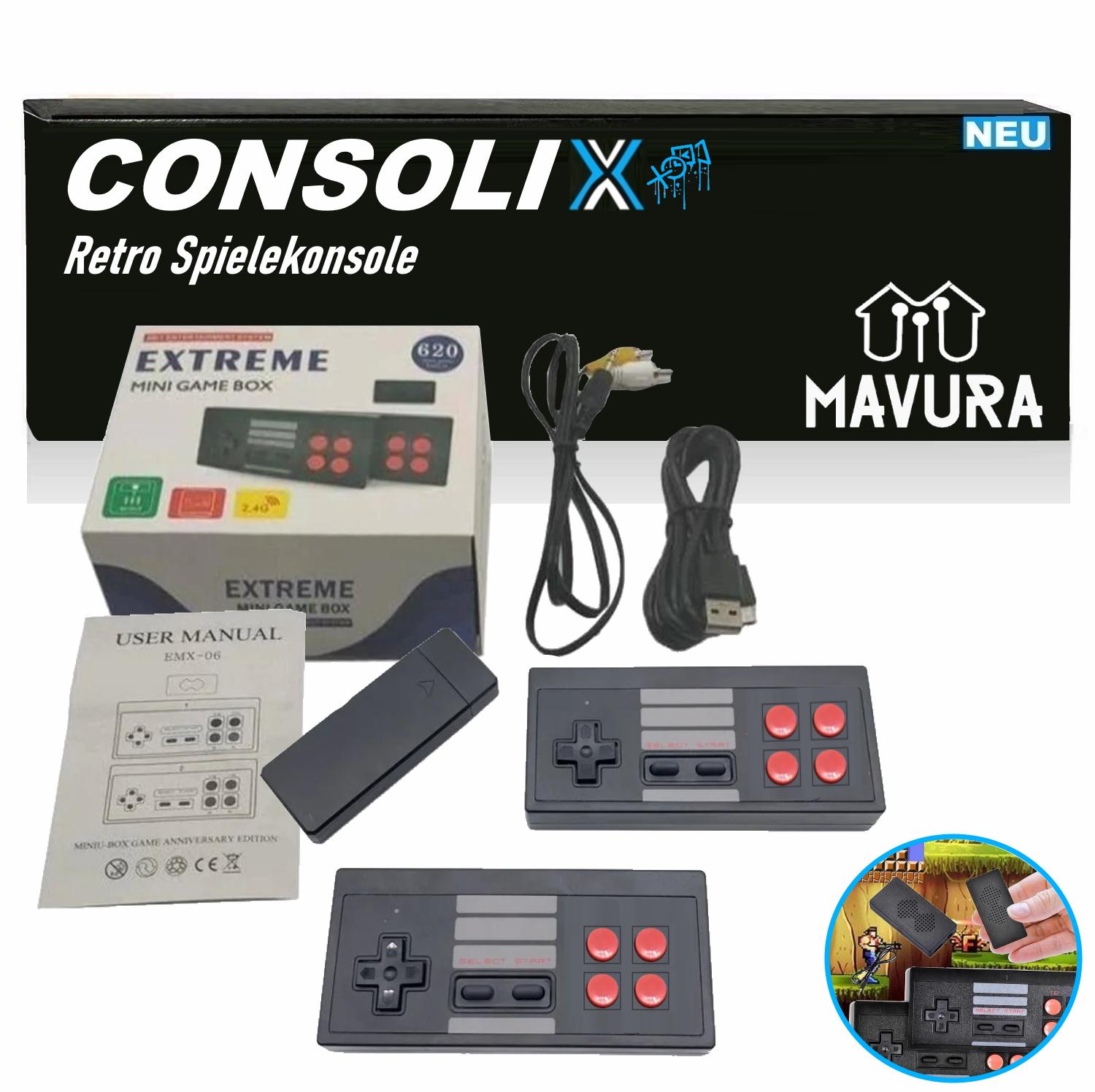 

CONSOLIX Ретро ігрова консоль Міні ігрова консоль 620 ігор 2 контролери