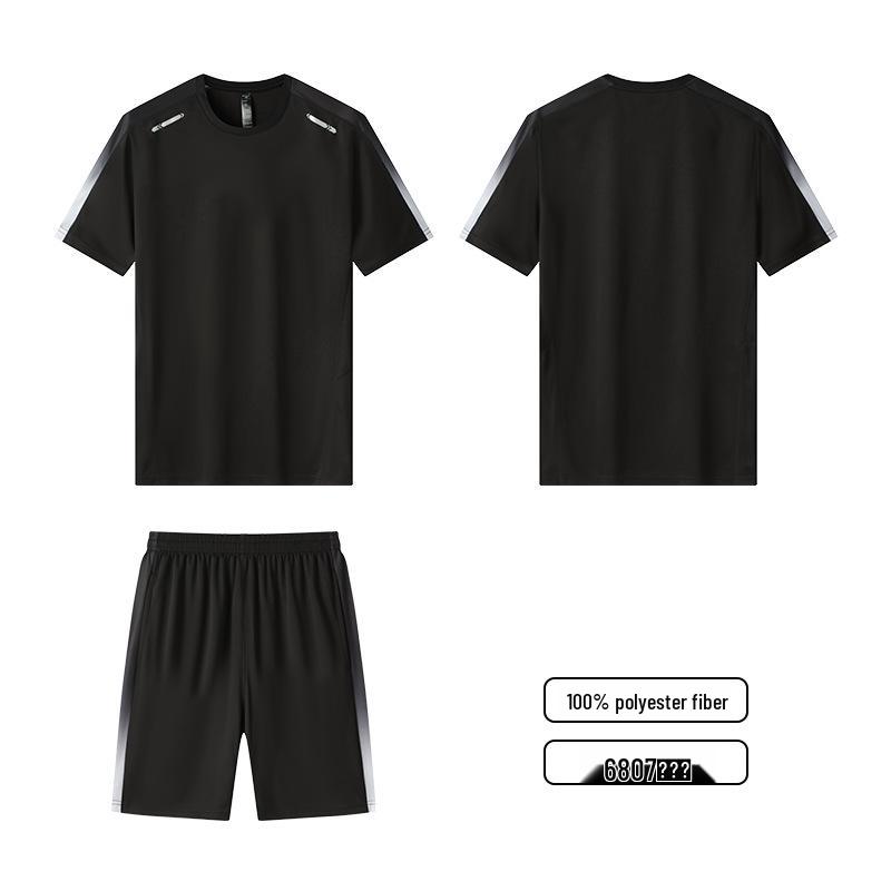 Men's Quick-Dry Short-Sleeve Sportswear Set for Summer Running and Fitness