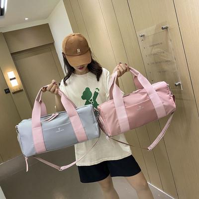 Wet and Dry Yoga Gym Bag Women's Cylinder Portable Travel Bag Independent Shoe Light Storage Bag