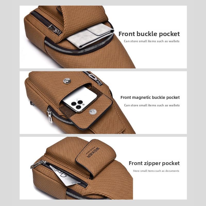 New Large Capacity Men's Chest Pouch,Crossbody bag,PU Leather Luxury Design Sling Bag, for Phone, Wallet & Outdoor Essentials
