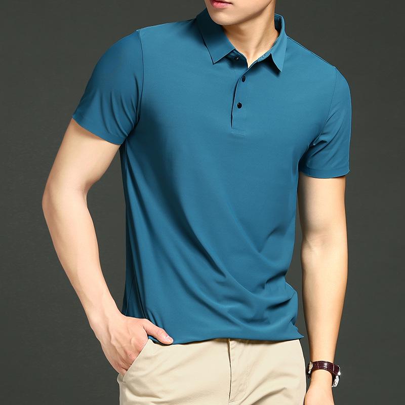 Luxury 18-Color Ice Silk Polo: Unisex Custom 2025 Summer Trendy Lapel Business Short Sleeve