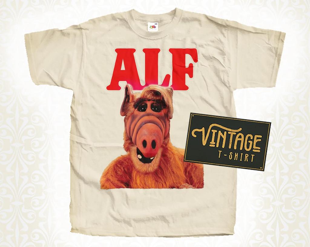 SALE Alf V2 T-Shirt Vintage Natural Color Men's T-Shirt DTG Digital Print SIZES M