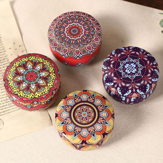 Yousheng Ethnic Style Candy Storage Jar Vintage Tin Can Multi-purpose Jewelry Sugar Tea Leaf Tinplate Container Kitchen Canister Decoration