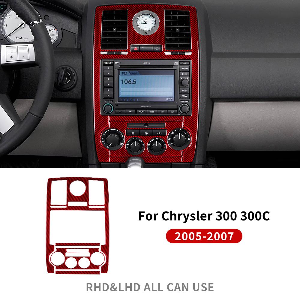 Real Soft Carbon Fiber Sticker For Chrysler 300 300C 2005 2006 2007 Car Center Air Vent Frame Panel Interior Trim Accessories