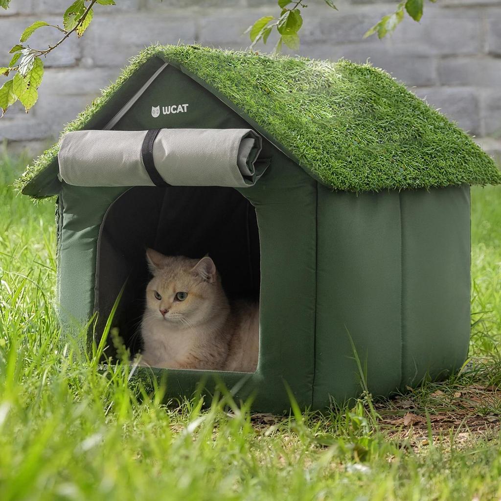 Outdoor Cat House Insulated Versatile Warm Stray Shelter Kennel for Park Autumn Winter