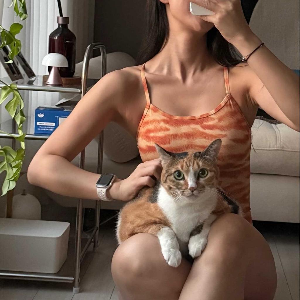 Orange tiger pattern swimsuit 's one-piece triangle racing swimming professional sports training quick-drying swimsuit slightly fat large size