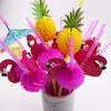 Flamingo Pineapple Drinking Straws Hawaiian Beach Tropical Birthday Party Decoration Summer Pool Party Wedding Supplies