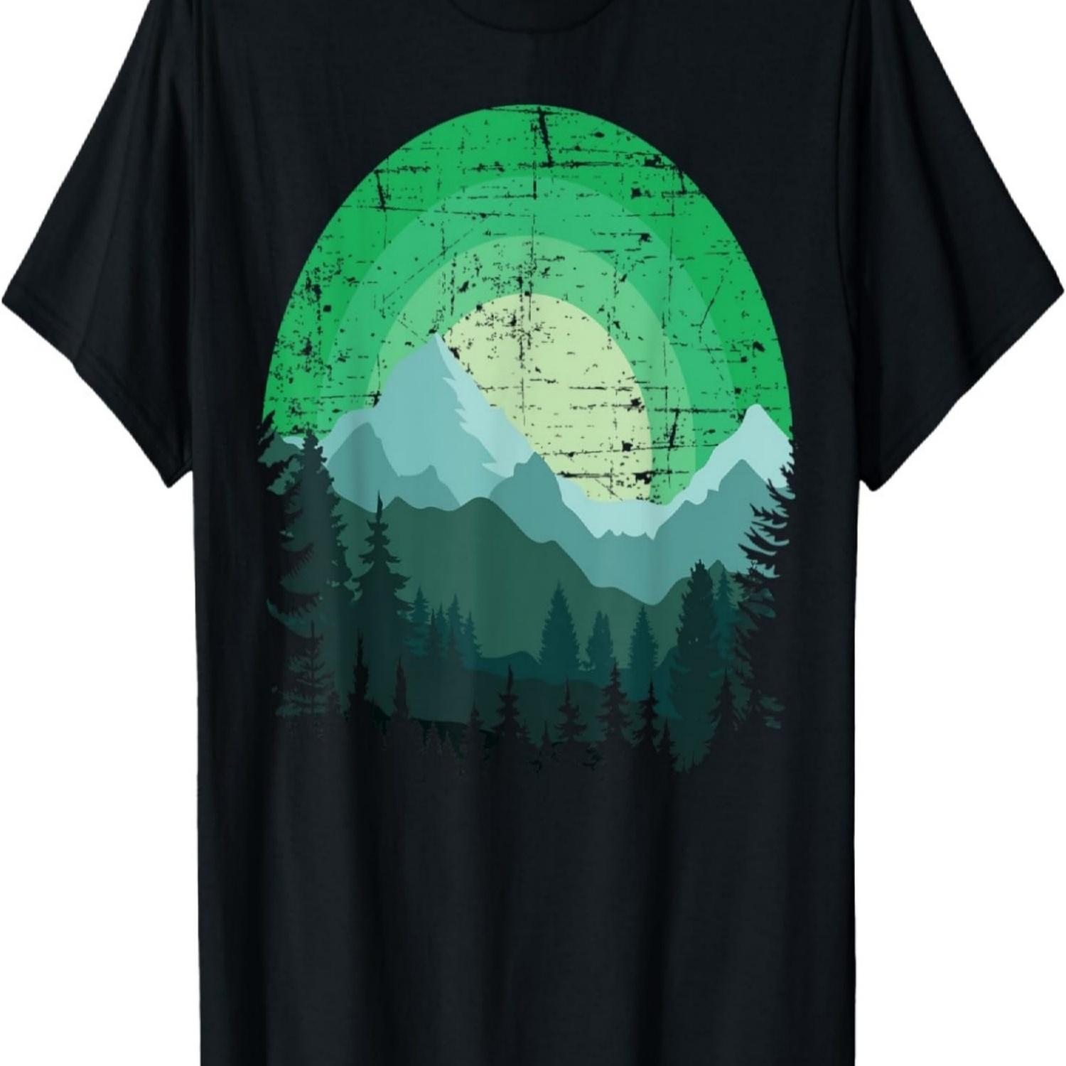 Timeless Mountain, Nature Trees and Forest T-Shirt(9) S
