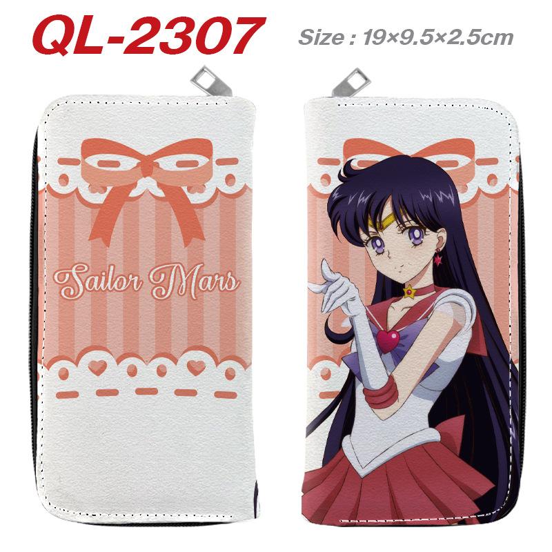 Sailor Moon Long Zip Wallet PU Leather Full Color Anime Print Luna Tsukino Usagi Clutch Purse Card Holder for Women