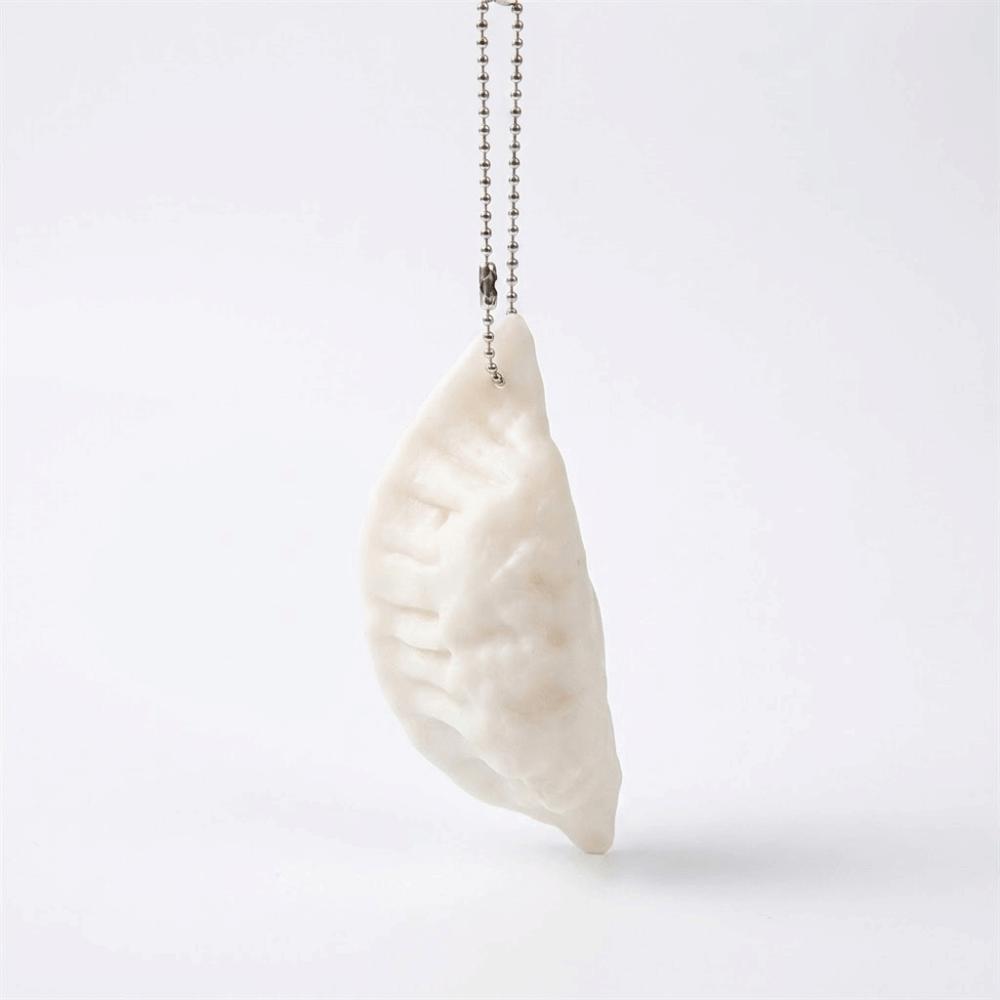

Lifelike Simulation Dumpling Keychain Soft Pinch Food Pendant Dumpling Squeeze Toy Bag Charms білий