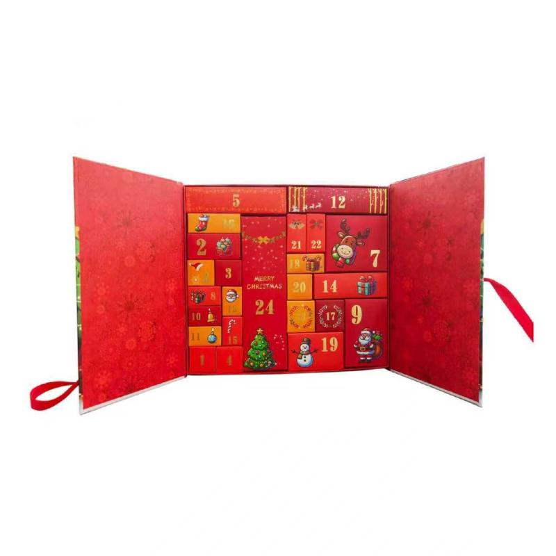 Christmas Countdown Empty Gift Box To Fill 24-Day Santa Claus Printed Collectible Box Christmas Advent Calendar Boxes