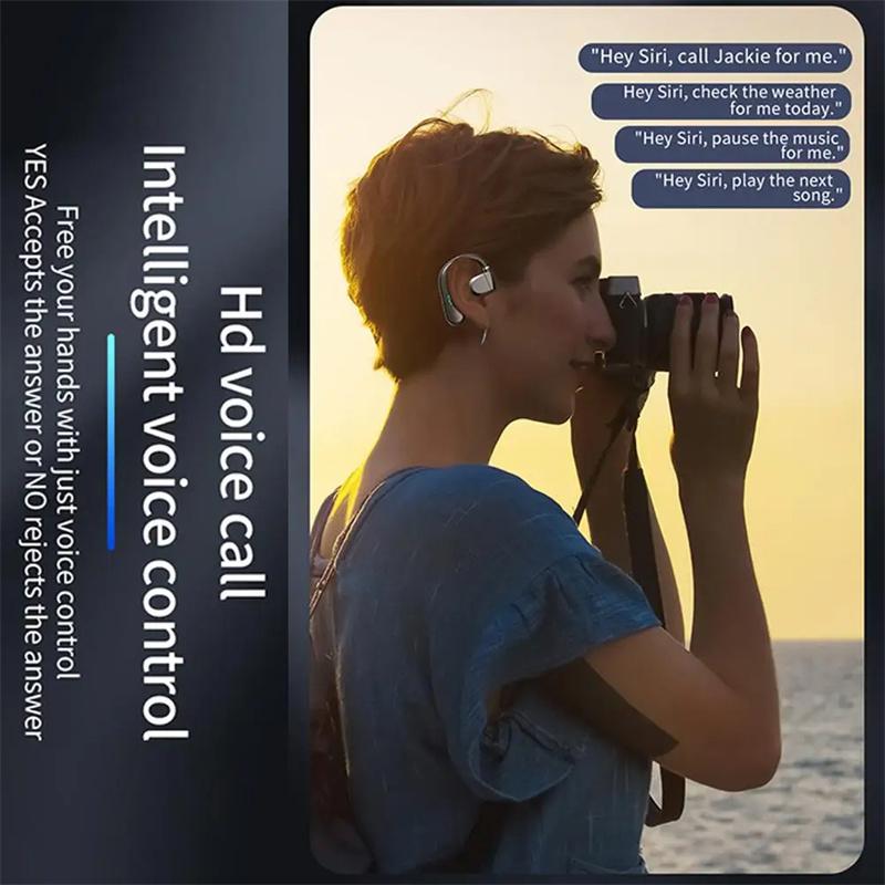 Drahtlose Bluetooth-Kopfhörer mit Mikrofon Knochenleitungskopfhörer Freihändiger Noise Cancelling-Headset zum Fahren Audifonos