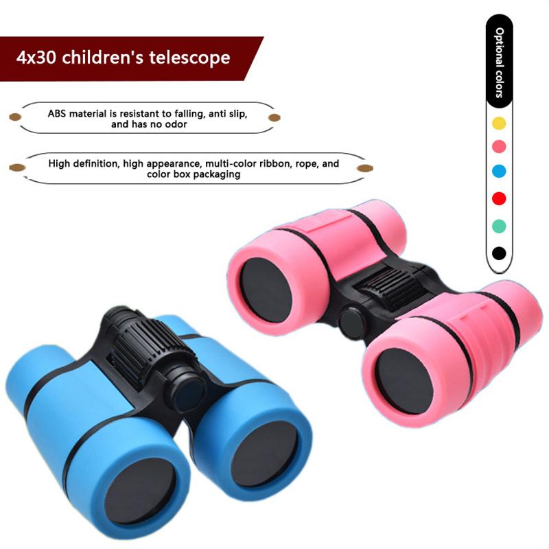4X30 Kids Binocular Telescope Children Educational Learning Telescope Bird Watching Folding Handle Anti Slip Optics Telescope