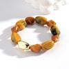 New Acrylic Irregular Geometric Beads Elastic Bracelets for Women Boho Resin Multicolor Beaded Bangle Handmade Jewelry Gifts