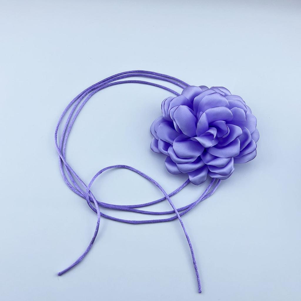 10Cm Satin Rose Necklace Three-Dimensional Adjustable Strap Waist Chain Necklace Dual-Use Jewelry