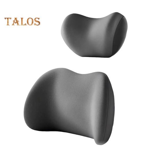 

Подголовник для автомобиля и поясничная поддержка Подушка для шеи и поясничной поддержки автомобиля Регулируемые ремни для облегчения боли в шее и спине темно-серого