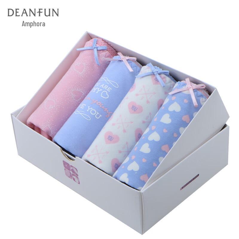 Deanfun Women's Printed Mid-Waist Cotton Briefs 4-Pack