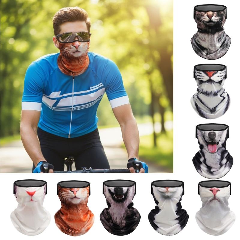 Animal Face Print Mask Sun Protections Face Scarf For Women Ideal For Summer Outdoor Activities Neck Coverage