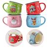 Ceramic Christmas Mousse Mug Cartoon Santa Cup Coffee Cup 150ML Hot Cocoa Mugs Dessert Breakfast Milk Mug for Kids Xmas Gift
