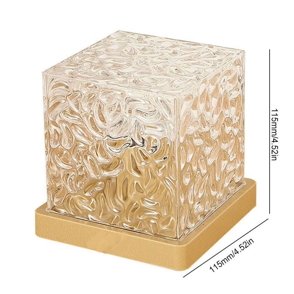 Dynamic Water Ripple Night Light 16 Colors Rotating Water Ripple Small Night Lamp Remote Control Water Ripple Cube Night Light