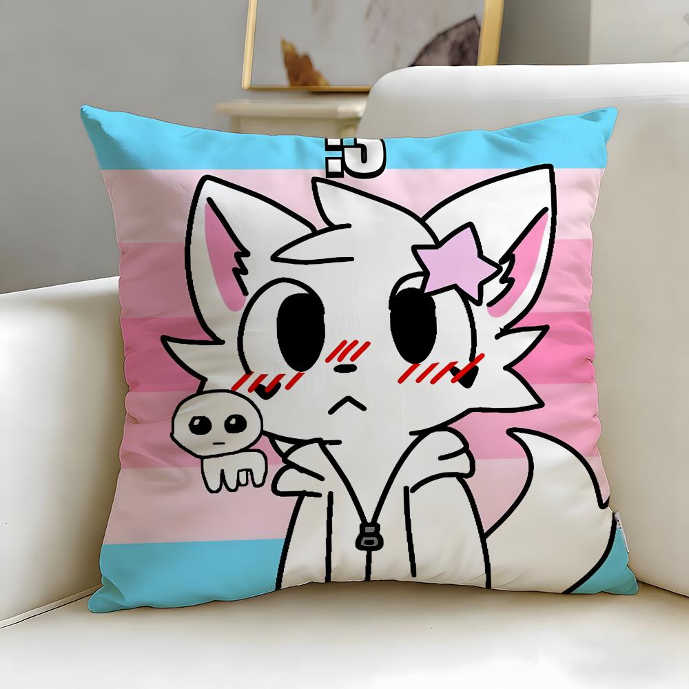 cartoon character Boykisser Silly Cushion Cover Soft & Easy-Wash Pillow Case – Versatile for Couch, Bed, Travel and Office