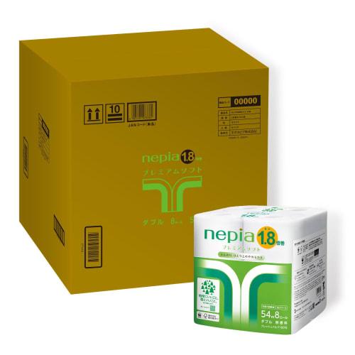 

Nepia Premium Soft Toilet Rolls, 1.8x Roll, 54m (Double), Unscented, 64 Rolls (8 Rolls x 8 Packs) [Case]