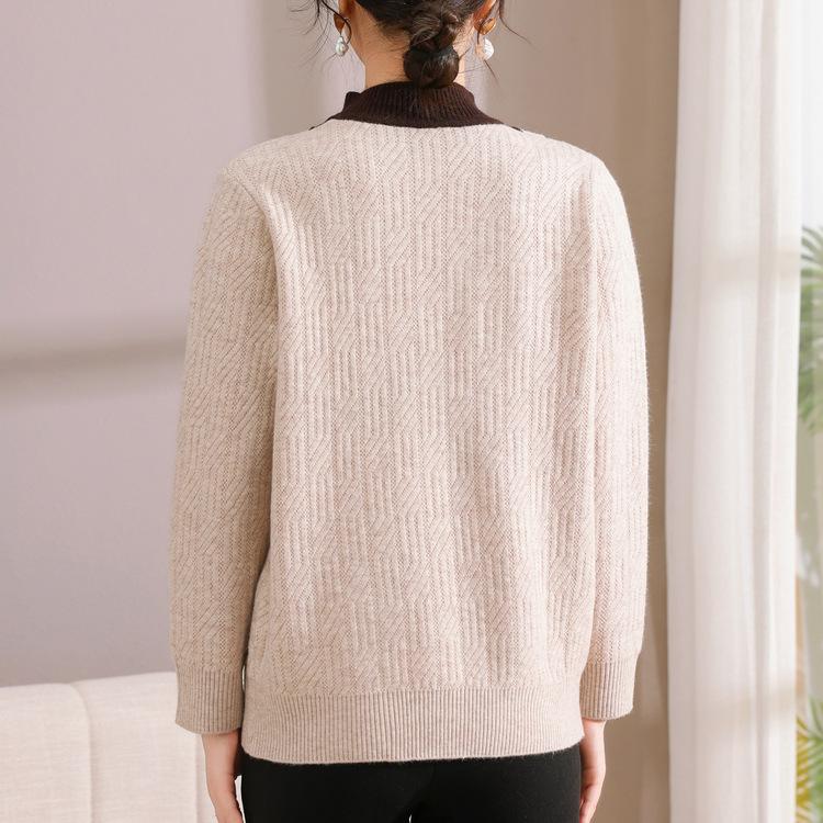 Autumn and Winter New Young Mother Thickened Sweater Retro Style Women's Wool Sweater