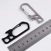 Stainless Steel Multi-Function Carabiner Keychain with Bottle Opener and Hex Wrench for Outdoor Camping.