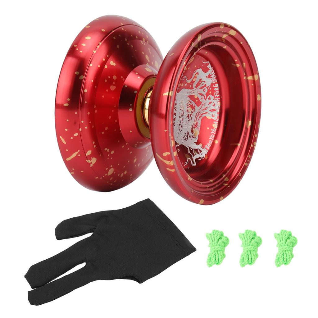 Kids Yoyo Toy Unresponsive Bearing Stable Rotation Cool Looking Alloy Yoyo Ball with Glove Strings