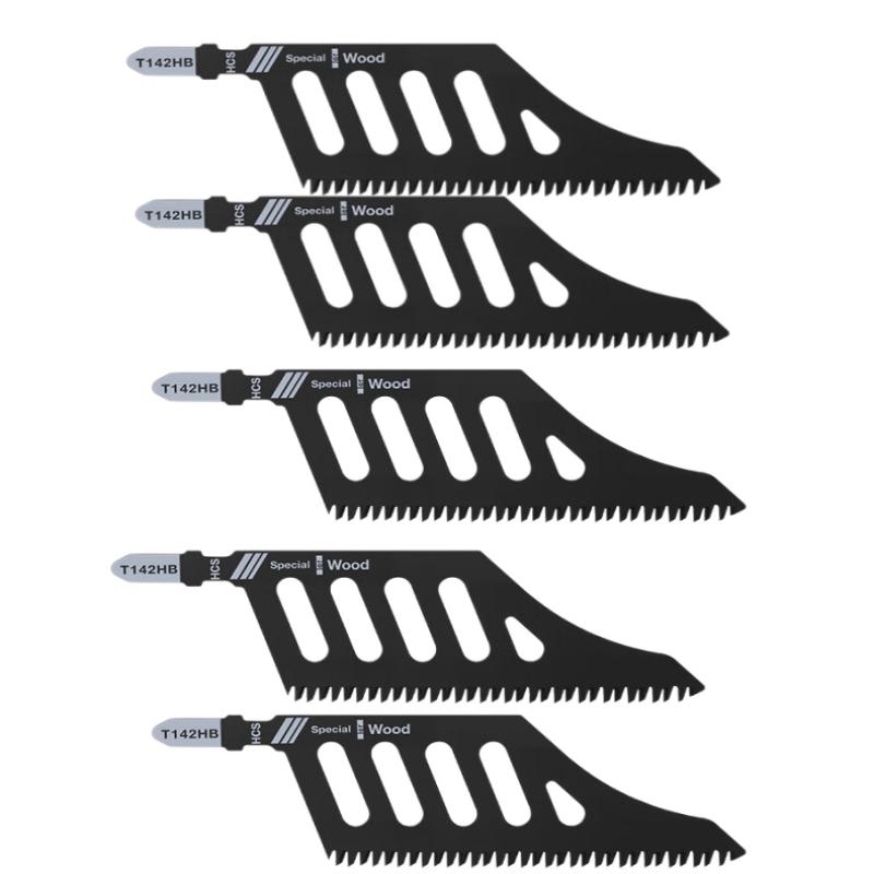 M-1/5Pcs T Shank Flush Cutting Replacement Blades Curved Jigsaw Blade For Precision Cuts Precision Ground Teeth
