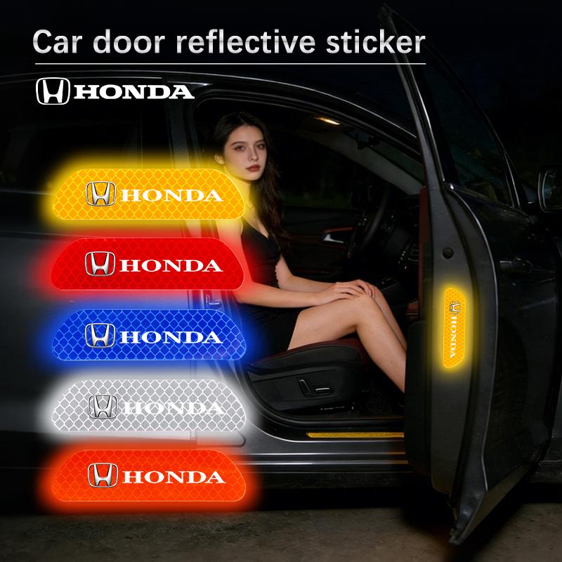 AAADJ1 4Pcs Car Door Opening Reflective Warnin Sticker Decal For Honda Civic Accord Crosstour Spirior Odyssey Avancier UR-V Sienna CR-Z