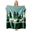 Cool Contrast Tiger Print Flannel Blanket Soft Nap Air Conditioner Throw Home