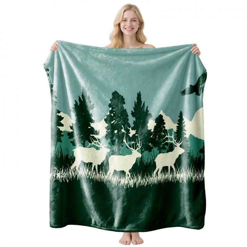 Cool Contrast Tiger Print Flannel Blanket Soft Nap Air Conditioner Throw Home