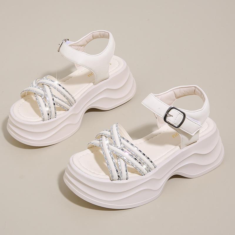 

2025 summer new Korean version fashion cross strap Roman sandals princess shoes fashion shoes trendy shoes 40