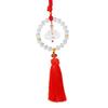 Chinese Blessing Lotus Glass Car Mirror Hanging Pendant Rearview Charm for Home and Car Decoration