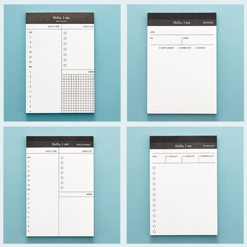 Small Notebook Tearable 50 Sheets Unlined Daily Schedule Planner Notepads Checklist Writing Pad Memopad for Notes Plans