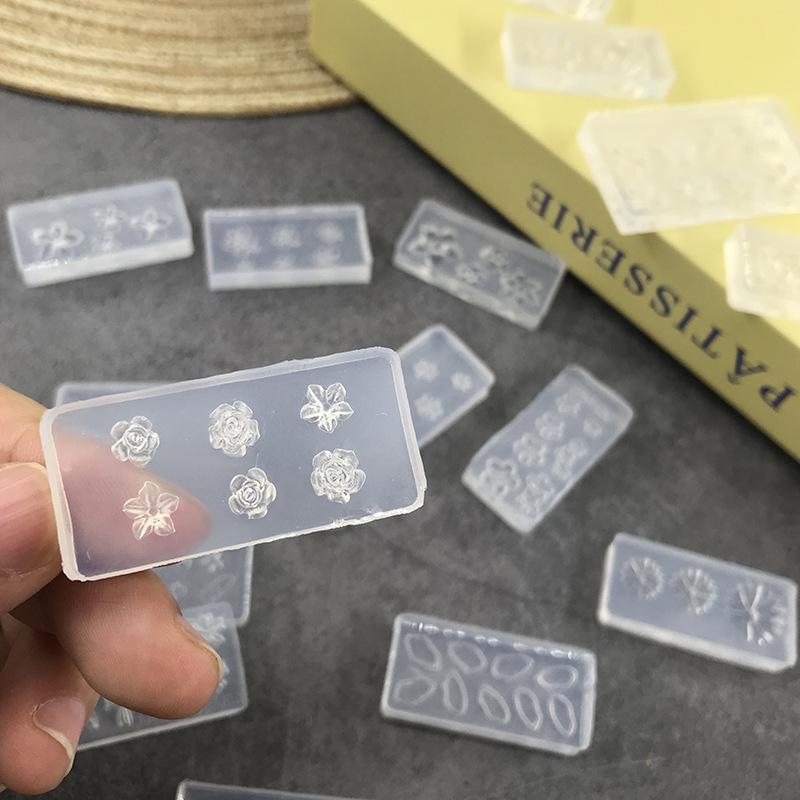 3D Rose Flower Silicone Nail Mold Ocean Style Shell Starfish Nail Transparent Mold Diy Nail Art Decoration Manicure Design Tools