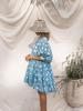 Women's Floral Tie-Back Casual Cotton Dress - Short Sleeve & Loose Fit for Beach Holidays